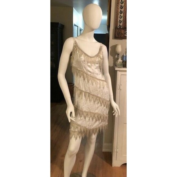 GREAT GATSBY STYLE FLAPPER DRESS COAT BOA ENSEMBLE NY BROADWAY PLAY ANNIE SIZE 4 - Picture 1 of 12